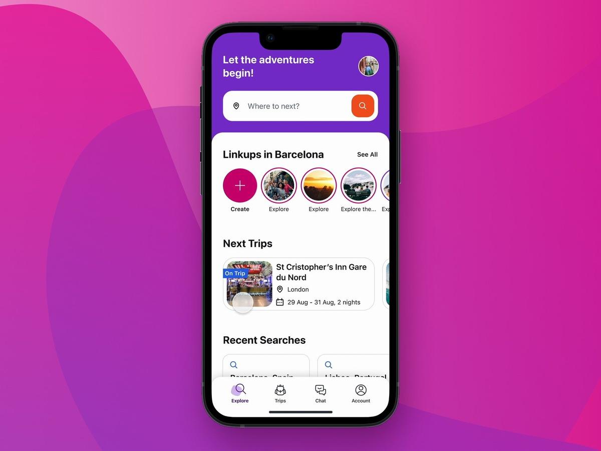Hostelworld in use