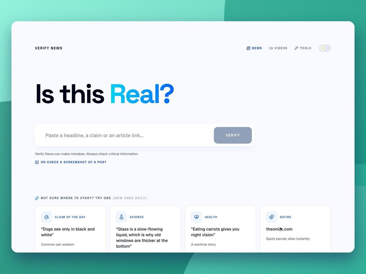 Verify News in use