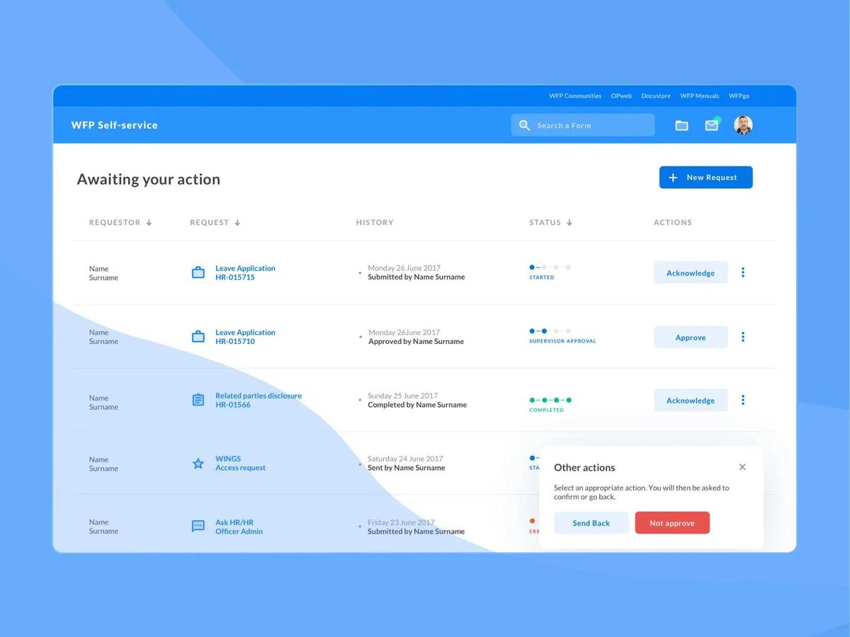 World Food Programme interface